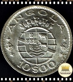 Km 73 Angola 10 Escudos 1955 XFC Prata Escassa ®