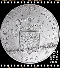 Km 7 Antilhas Holandesas 2 1/2 Gulden 1964 FC Prata ©