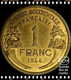 Km 2 África Ocidental Francesa 1 Franc 1944 XFC Escassa ©