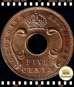 Km 33 África Oriental Britanica 5 Cents (Nós Temos Mais de Uma Data # Favor Escolher uma Data Abaixo e o Estado de Conservação) 1949 1952 ® - comprar online