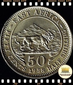 Km 36 África Oriental Britanica 50 Cents 1958 H (Nós Temos Mais de Um Estado de Conservação # Favor Escolher o Estado de Conservação) ®