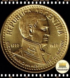 Km 74 Argentina 10 Pesos 1977 XFC # Bicentenário do Almirante Guillermo Brown ®