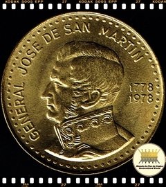 Km 82 Argentina 100 Pesos 1978 XFC # 200º Aniversário do Nascimento de Jose de San Martín ®