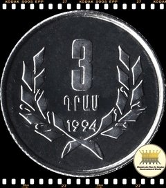 Km 55 Armênia 3 Dram 1994 XFC ®