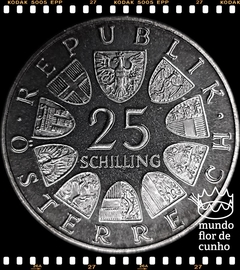 Km 2895.1 Austria 25 Schilling 1964 XFC Proof Prata Rara # Franz Grillparzer - Poeta ©