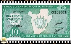.P33 Burundi 10 Francs (Nós Temos Mais de Uma Data e/ou Assinatura # Favor Escolher uma Data e/ou Assinatura Abaixo e o Estado de Conservação) P33b.4 P33e.1 P33e.2 - loja online