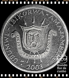 Km 19 Burundi 1 Franc (Nós Temos Mais de Uma Data # Favor Escolher uma Data Abaixo e o Estado de Conservação) 1993 2003 ©