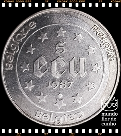 Km 166 Bélgica 5 Ecu 1987 FC Prata # 30º aniversário do Tratado de Roma ©