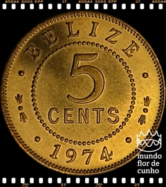 Km 34 Belize 5 Cents 1974 XFC Escassa # Elizabeth II ©