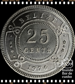 Km 36 Belize 25 Cents 1974 XFC Muito Escassa # Elizabeth II ©