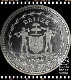 Km 41a Belize 25 Cents 1974 FM XFC Proof Prata # Série: Avifauna de Belize: Motmot-de-coroa-azul © - comprar online