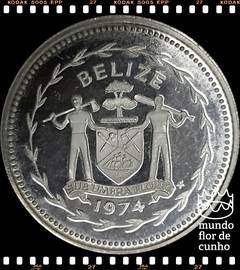 Km 42a Belize 50 Cents 1974 FM XFC Proof Prata # Série: Avifauna de Belize: Pássaro de Fragata © - comprar online