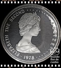 Km 54 Belize 25 Dollars 1978 FM XFC Proof Prata # 25° Aniversário da Coroação da Rainha Elizabeth II © - comprar online