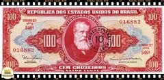 C117 Brasil 10 Centavos em 100 Cruzeiros ND(1966) FE Erro "MINSTRO" P185a