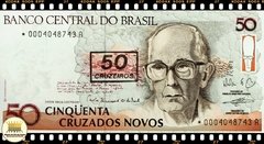 C210a Brasil 50 Cruzeiros em 50 Cruzados Novos ND(1990) FE Série *0004A Reposição P223
