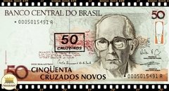 C210a Brasil 50 Cruzeiros em 50 Cruzados Novos ND(1990) FE Série *0005A Reposição P223