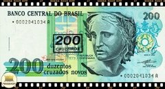 C212a Brasil 200 Cruzeiros em 200 Cruzados Novos ND(1990) FE Série *0002A Reposição P225b