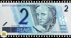 C255 Brasil 2 Reais ND(2001) FE 1a. Primeira Série AA 0001 Escassa P249a