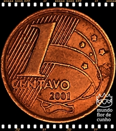 Km 647 Brasil 1 Centavo 2001 MBC # Anômala com Quebra de Cunho © - comprar online