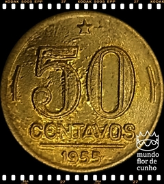 Km 563 Brasil 50 Centavos 1955 FC # Anômala com Defeito de Disco © na internet