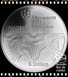 Km 107 Canadá 5 Dollars 1976 XFC Prata # Olimpíadas de 1976, Montreal ©