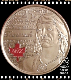 Km 1324a Canadá 25 Cents 2012 XFC Colorida # A Guerra de 1812 - Tecumseh ©