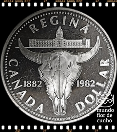 Km 133 Canadá 1 Dollar 1982 XFC Proof Prata # 100º aniversário da fundação da cidade de Regina, Saskatchewan ©