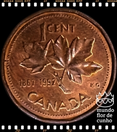 Km 204 Canadá 1 Cent ND(1992) FC # 125° aniversário da Confederação Canadense (1867-1992) ©