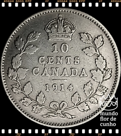 Km 23 Canadá 10 Cents 1914 BC Prata # George VI ©