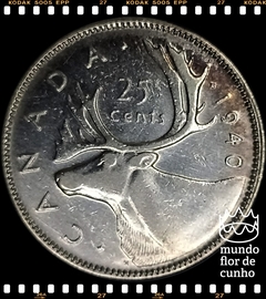 Km 35 Canadá 25 Cents 1940 MBC Prata # George VI ©