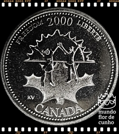 Km 374 Canadá 25 Cents 2000 XFC # Série: A entrada no terceiro milênio - Liberdade ©