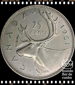 Km 44 Canadá 25 Cents 1951 MBC Prata Escassa # George VI ©