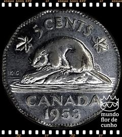 Km 50 Canadá 5 Cents 1953 SOB # Elizabeth II ©