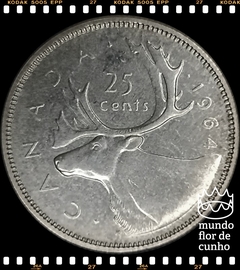 Km 52 Canadá 25 Cents 1964 SOB Prata # Elizabeth II ©