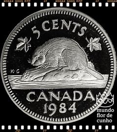 Km 60.2a Canadá 5 Cents 1984 XFC Proof Escassa # Elizabeth II ©
