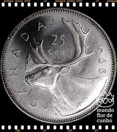 Km 62 Canadá 25 Cents 1966 FC Prata # Elizabeth II ©