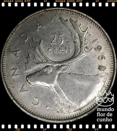 Km 62a Canadá 25 Cents 1968 MBC # Elizabeth II ©