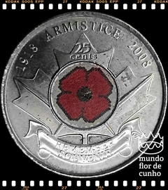 Km 775 Canadá 25 Cents 2008 XFC Colorida # Dia do Armistício ©