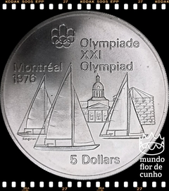 Km 84 Canadá 5 Dollars 1973 XFC Prata # Série: Jogos Olímpicos de Verão de 1976, Montreal ©