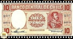 P111a.4 Chile 10 Pesos = 1 Condor ND (1947-58) FE Assinatura Alta e Curta na internet