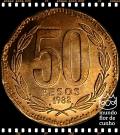 Km 219.1 Chile 50 Pesos 1982so XFC # Data Larga, "9" com ponta ©