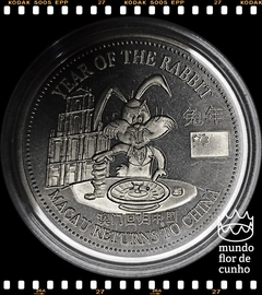 China Medalha Ano do Coelho Jogando na Roleta (1 Dollar de Troca) # 1999 XFC Proof Escassa ©