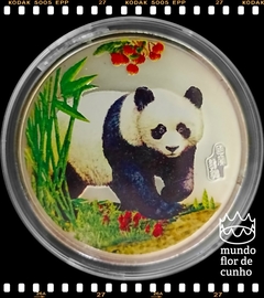 China Medalha Urso Panda Prateado # 2005 XFC Proof Colorida Folheada a Prata ©