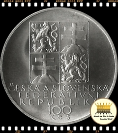 Km 147 Tchecoslováquia (Checoslováquia) 100 Korun ND (1991) XFC Prata # 150º Aniversário - Nascimento de Antonin Dvorak © - comprar online
