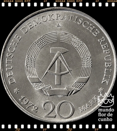 Km 42 Alemanha, República Democrática 20 Mark 1972A FC # Wilhelm Pieck, 1º Presidente da RDA © - comprar online