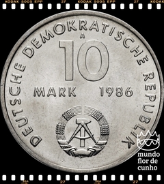 Km 109 Alemanha, República Democrática 10 Mark 1986A XFC # 100º Aniversário - Nascimento de Ernst Thalmann - Escassa © - comprar online