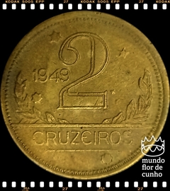Km 559 Brasil 2 Cruzeiros 1949 MBC Rara # Anômala com Defeito de Cunho - Mapa Duplo (Tipo 1) © na internet