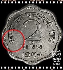 Km 12 India 2 Paise 1964 XFC # Moeda com Defeito de Cunhagem - Quebra de cunho © - comprar online