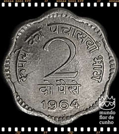 Km 12 India 2 Paise 1964 XFC # Moeda com Defeito de Cunhagem - Quebra de cunho © - Mundo Flor de Cunho | Numismática