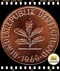 Km 105 Alemanha. Republica Federal 1 Pfennig 1969 F XFC - comprar online